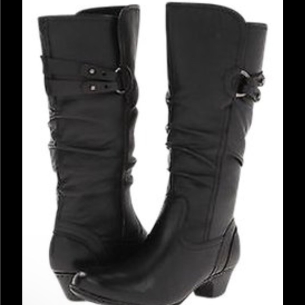 Cobb Hill ALLISON Tall Black Leather Boots size 11W